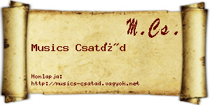 Musics Csatád névjegykártya